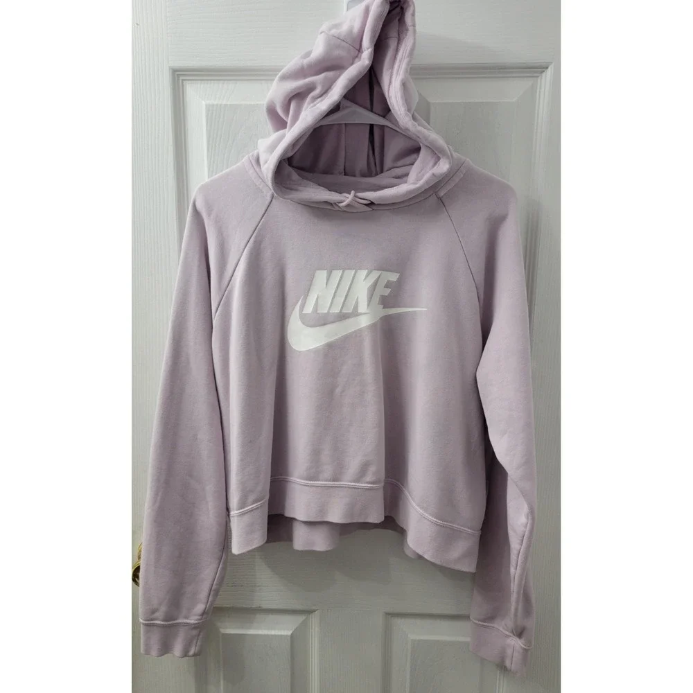 Nike Cropped Womens XL Light Purple Lavender Hoodie Sweatshirt EUC